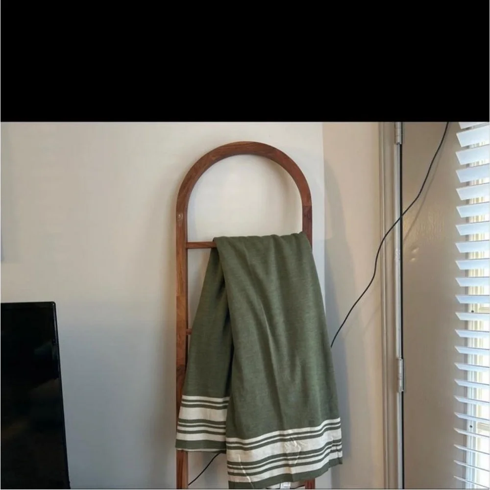 Studio McGee Framed Jacquard Knit Throw Blanket Sage Green/Cream